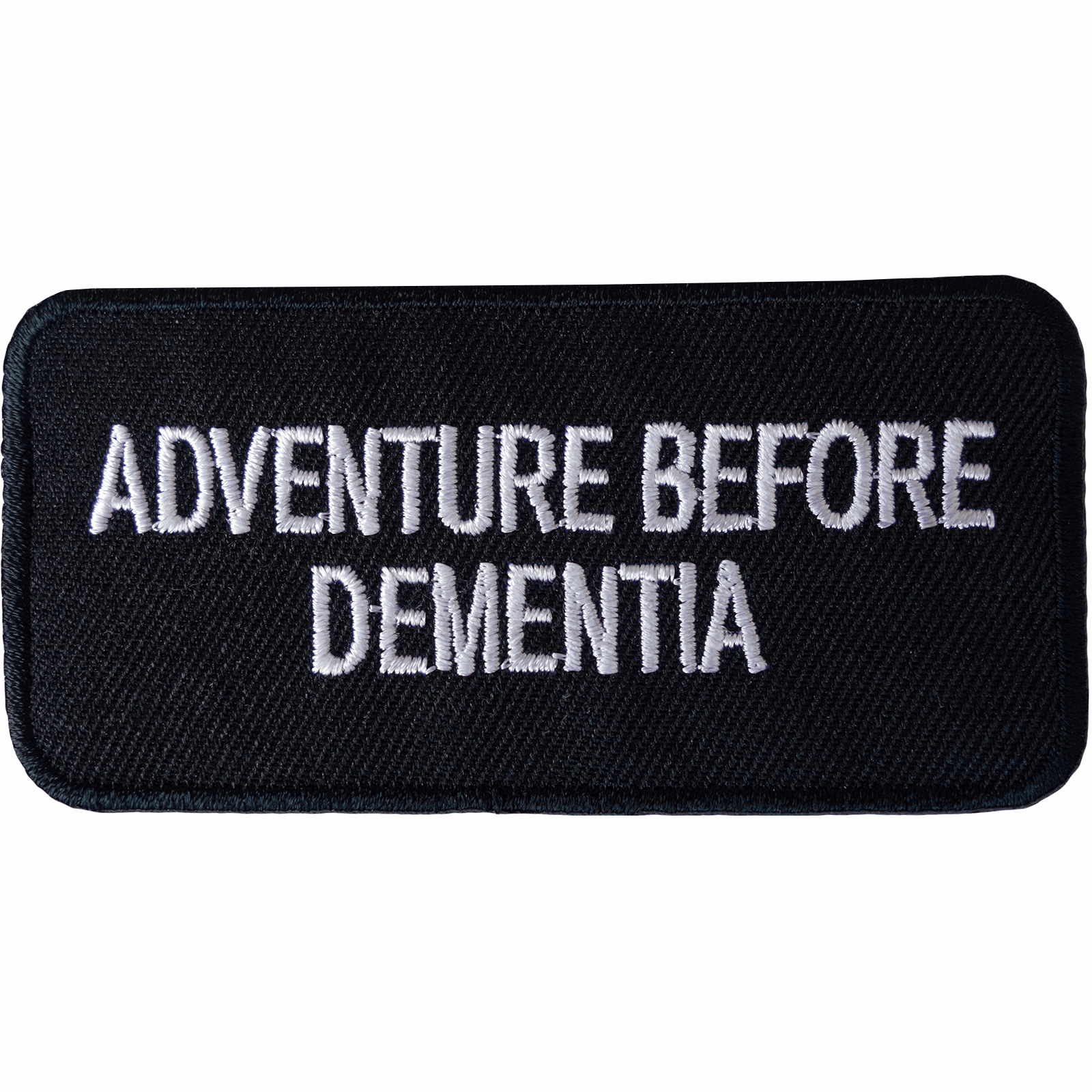 ADVENTURE BEFORE DEMENTIA Patch Iron Sew On Clothes Jacket Bag Embroidered Badge