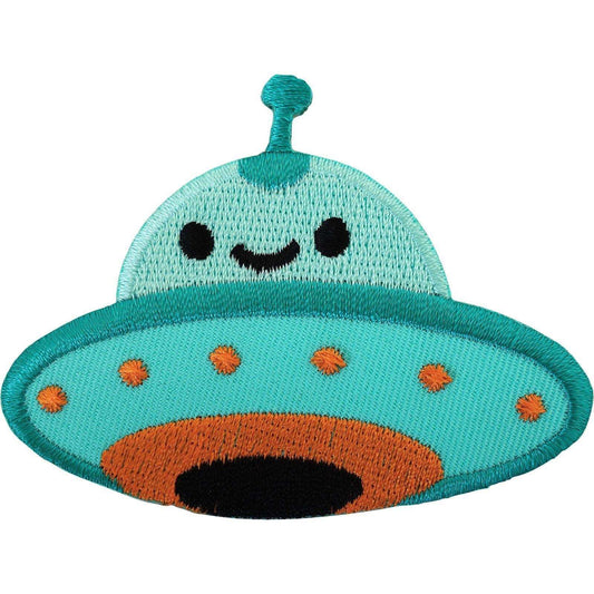 Alien Iron On Badge Sew On Patch Embroidered Spaceship Martian UFO Flying Saucer