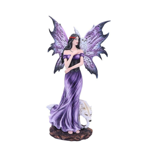 Amethyst Companions Purple Wolf and Owl Fairy Companion Figurine