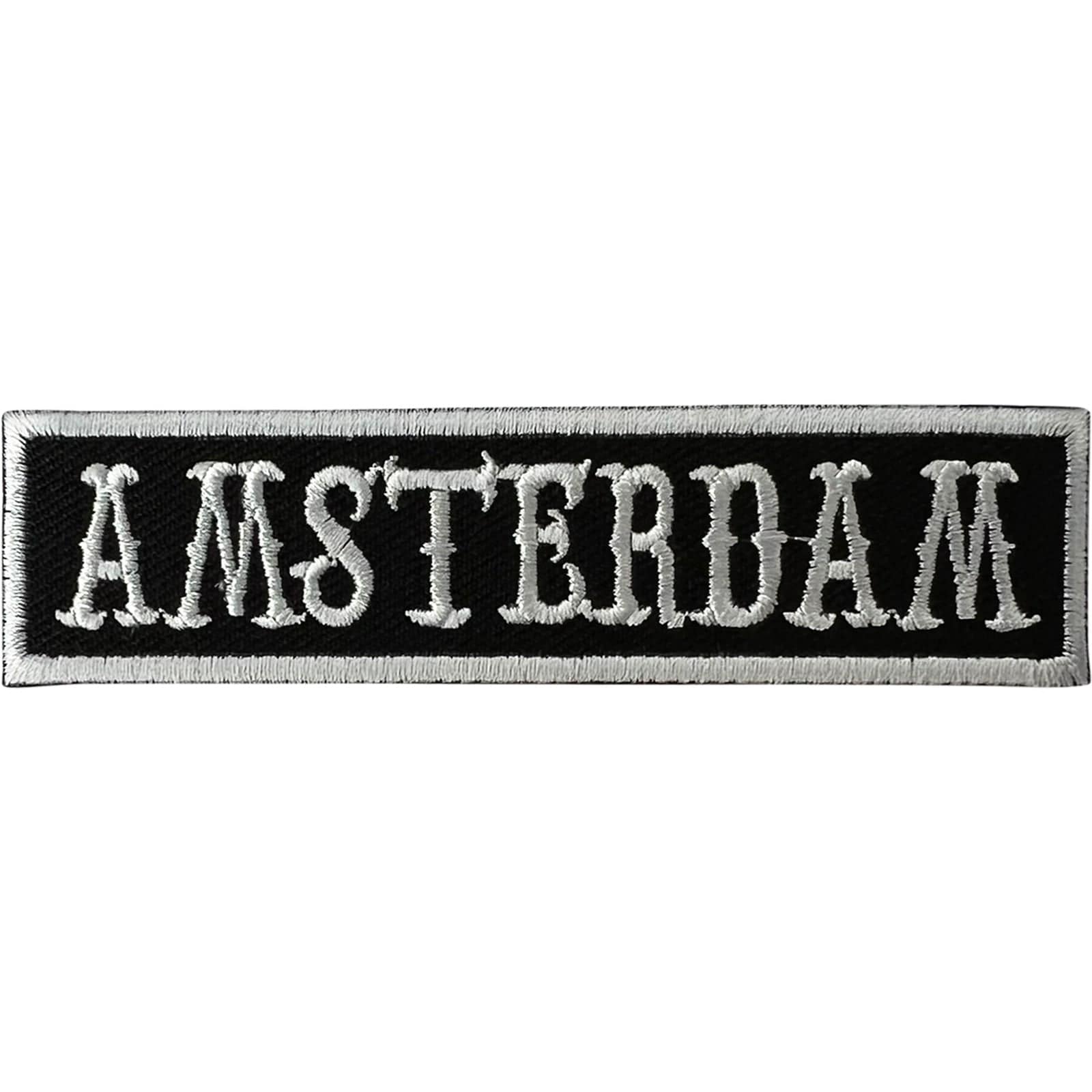 Amsterdam Patch Iron On Sewing On Black Embroidered Badge Applique Motif Decal