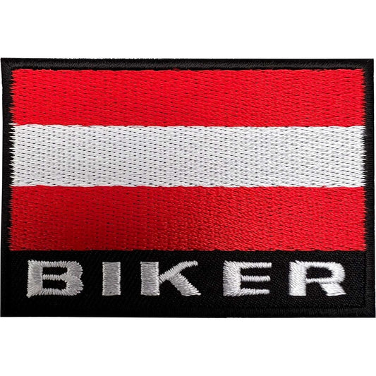 Austria Flag Biker Patch Iron Sew On Embroidered Badge Motorcycle Motorbike Bike