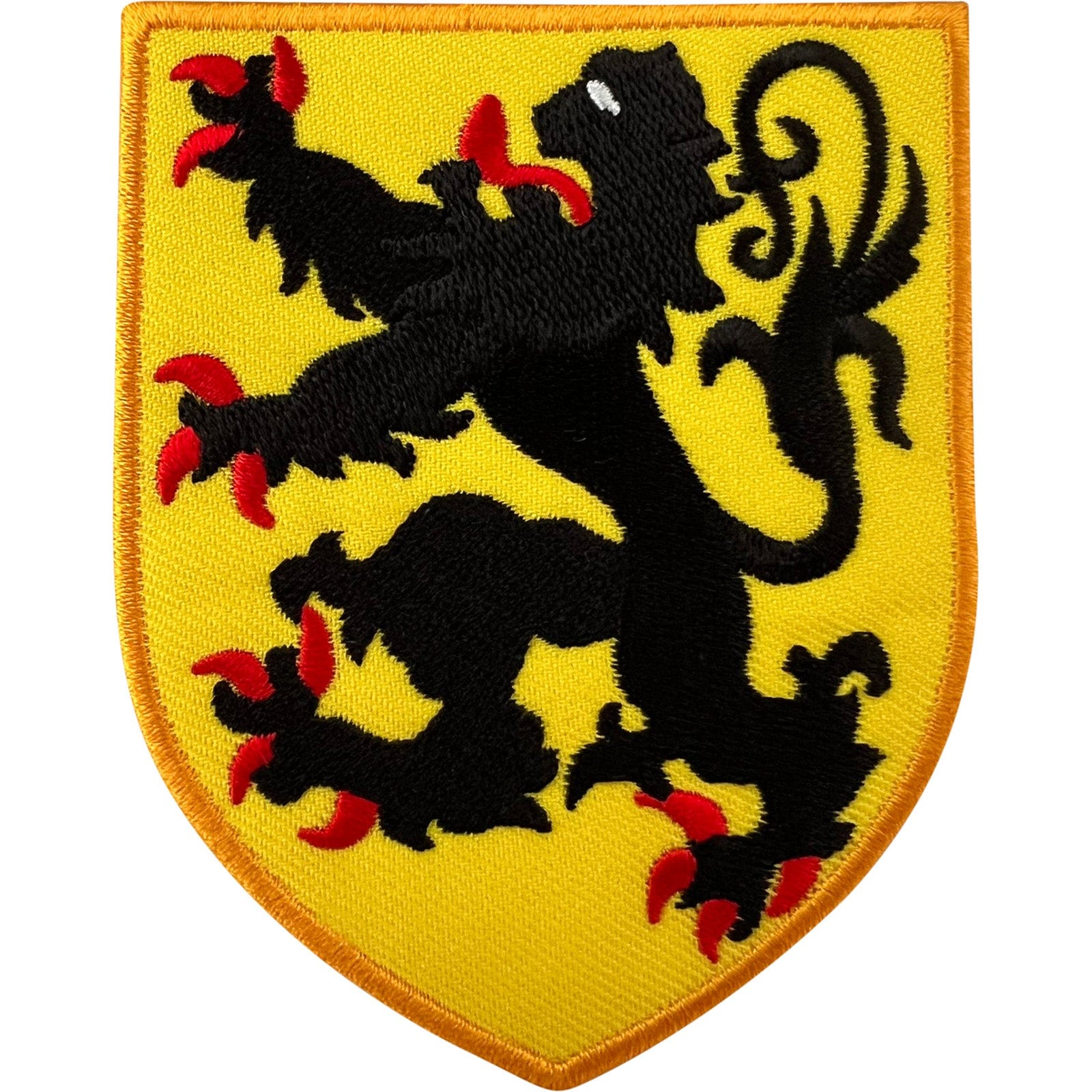 Belgium Coat of Arms Patch Iron Sew On Dutch Flanders Leo Lion Embroidered Badge
