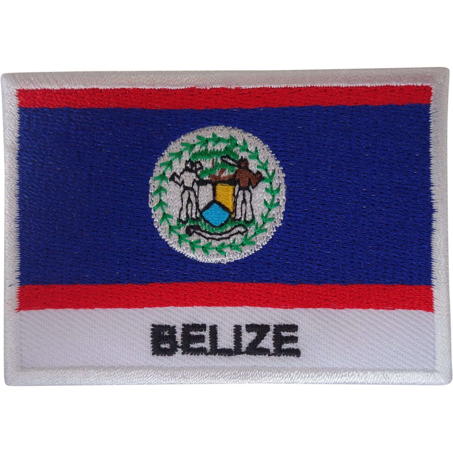 Belize Flag Patch Iron On Sew On Clothes Bag Caribbean America Embroidered Badge