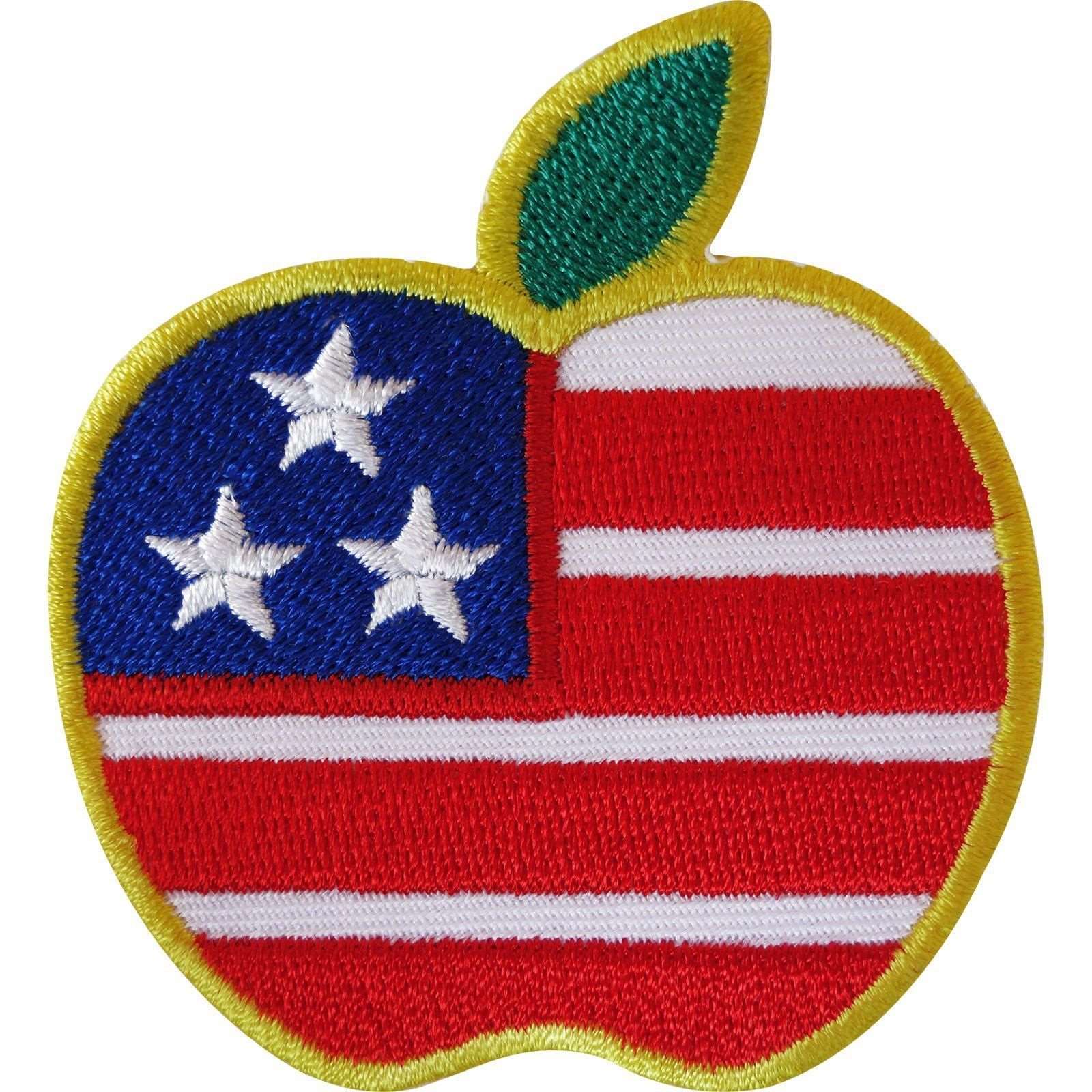 Big Apple Iron On Clothes Patch Embroidered Sew On Badge New York City USA Flag