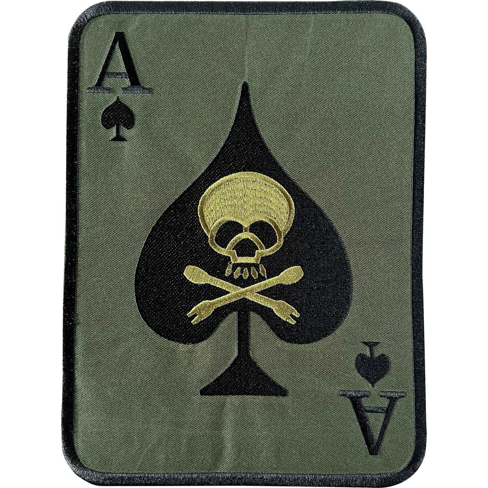 Big Large Ace of Spades Skull Playing Card Embroidery Patch Iron Sew On Clothes