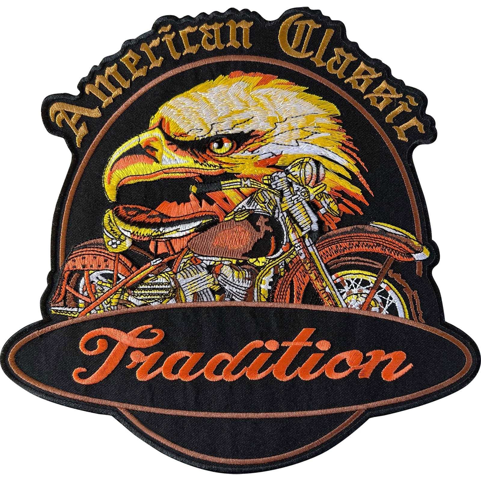 Big Large American Classic Motorcycle Jacket Patch Iron Sew On Embroidered Badge