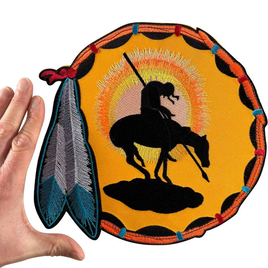 Big Large American Indian Sun Horse Feather Dreamcatcher Patch Iron Sew On Badge