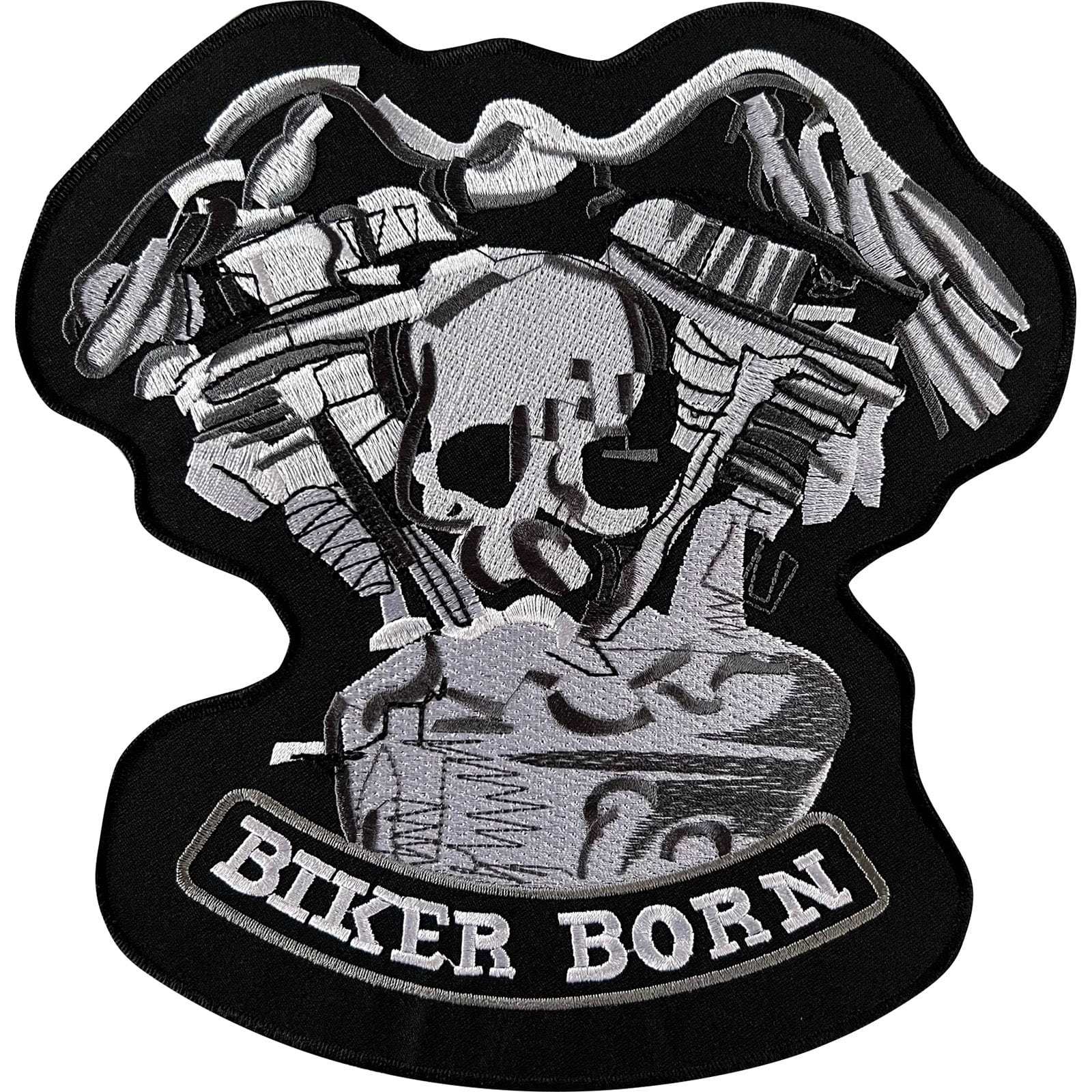 Big Large Biker Born Patch Iron Sew On Clothes Jacket Motorcycle Motorbike Badge