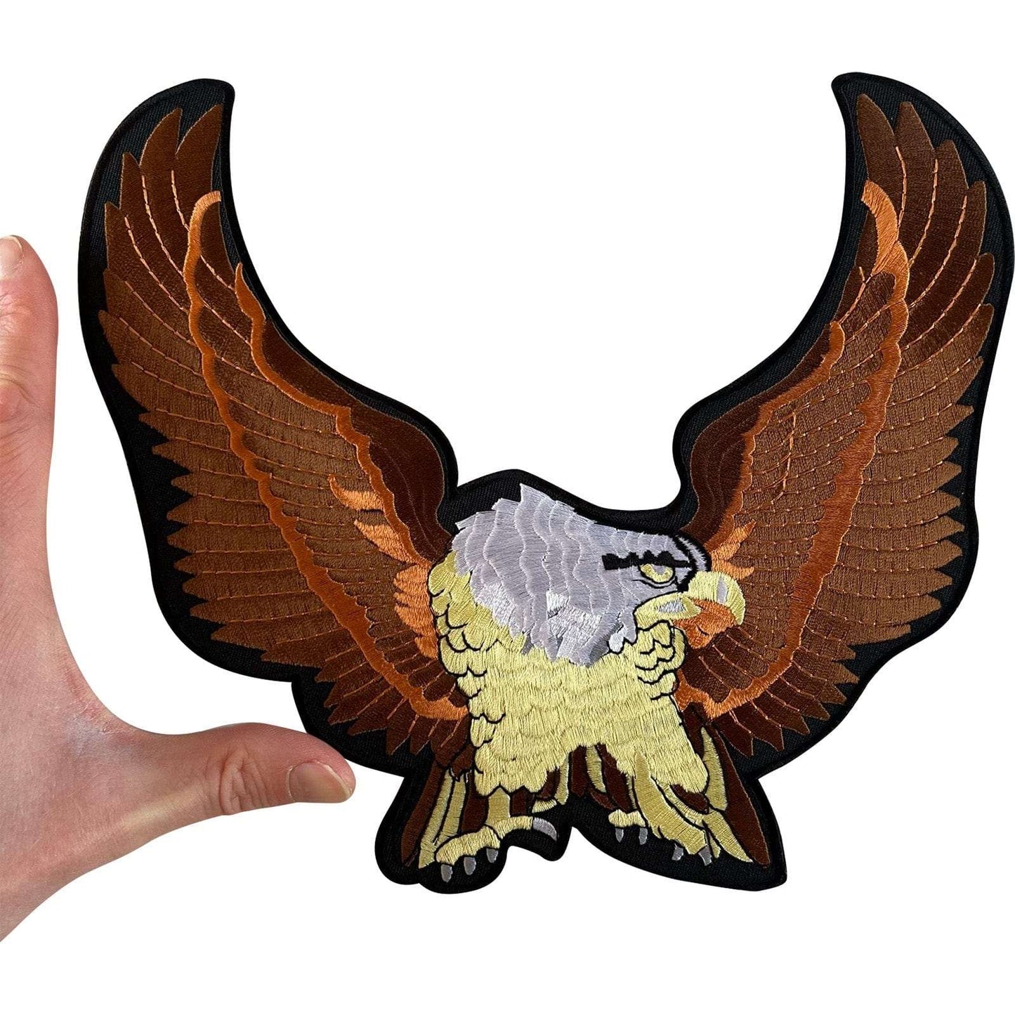 Big Large Eagle Iron Sew On Patch Motorbike Denim Jacket Bird Embroidered Badge