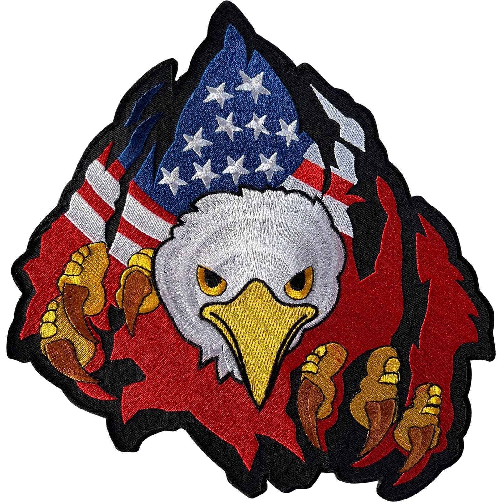 Big Large Eagle USA Flag Coat Jacket Patch Iron On Sew On Bird Embroidered Badge
