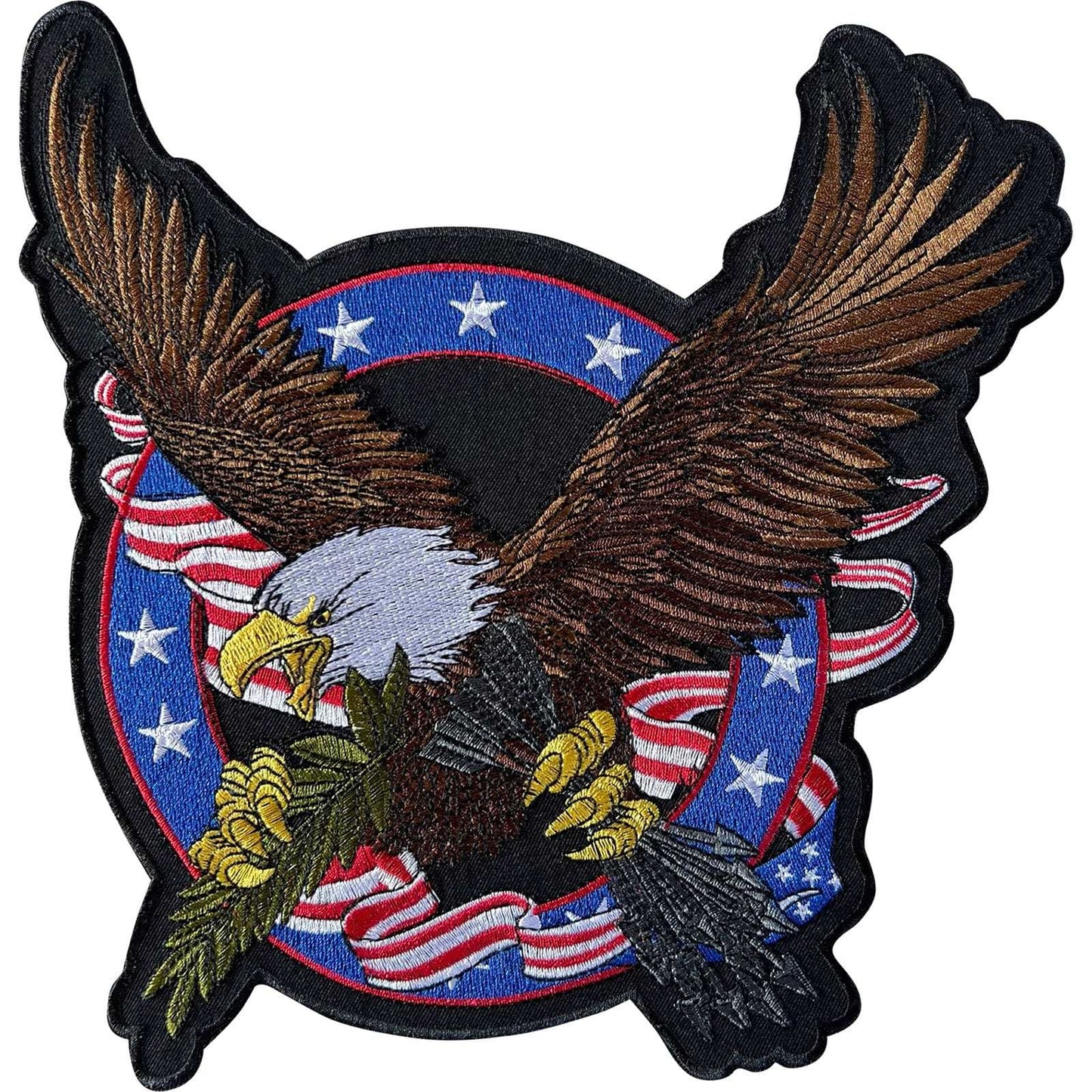 Big Large Eagle USA Flag Patch Iron Sew On Jacket Bird America Embroidered Badge