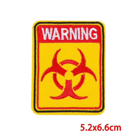 Biohazard Symbol Sew Or Iron On Patch Clothes Bag Warning Sign Embroidered Badge