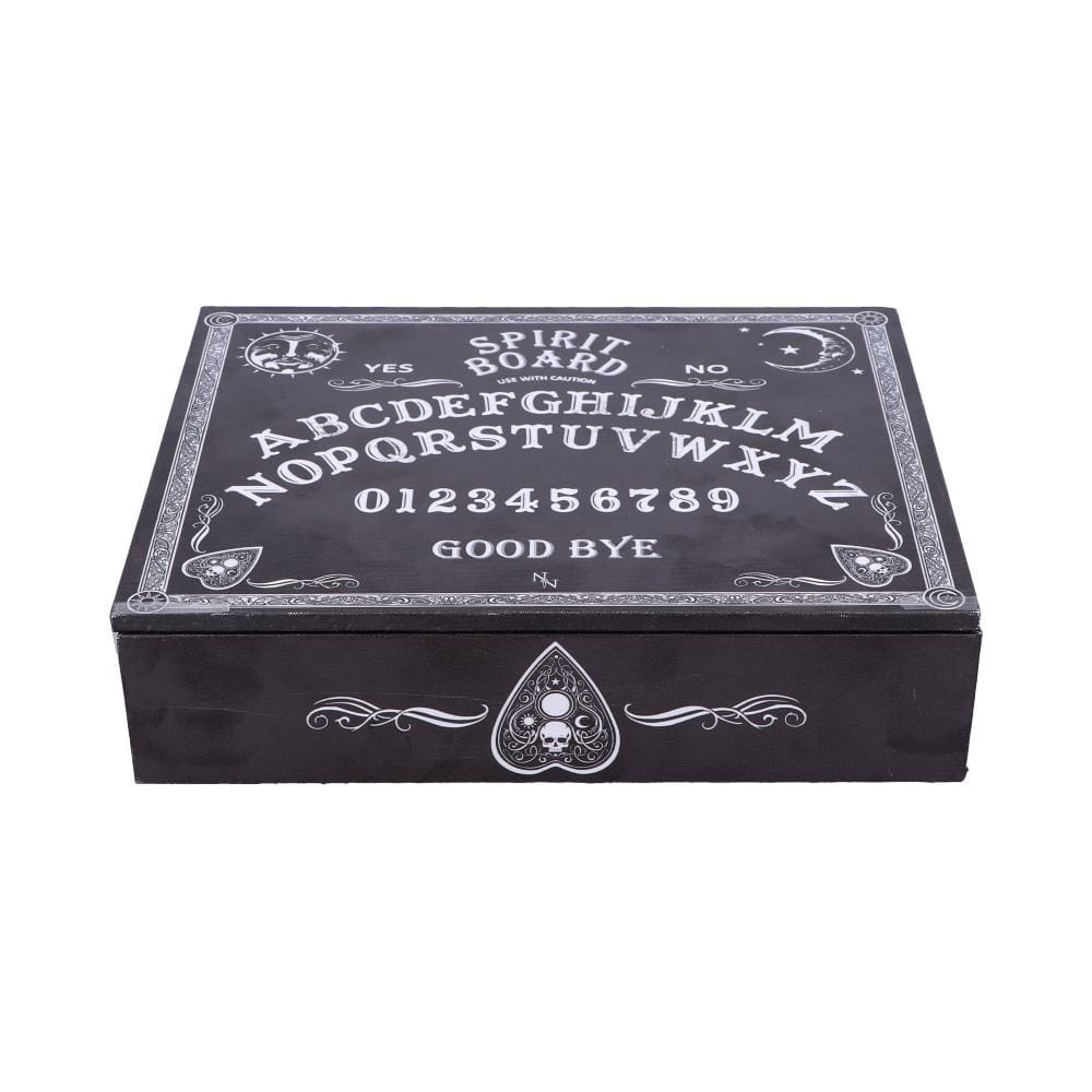 Black and White Spirit Board and Planchette Jewellery Storage Box with Mirror