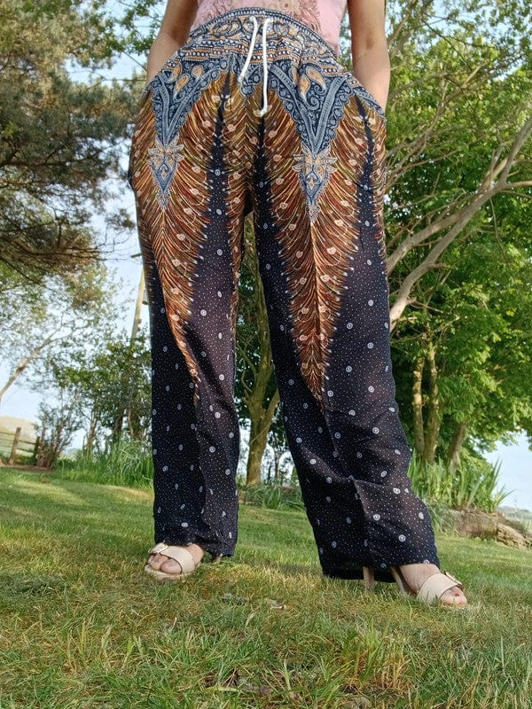 Black Brown Harem Pants Hippie Summer Holiday Yoga Trousers Mens Womens Ladies