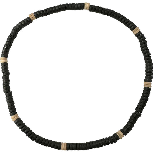 Black Brown Wood Beads Necklace Chain Mens Womens Girls Boys Handmade Jewellery