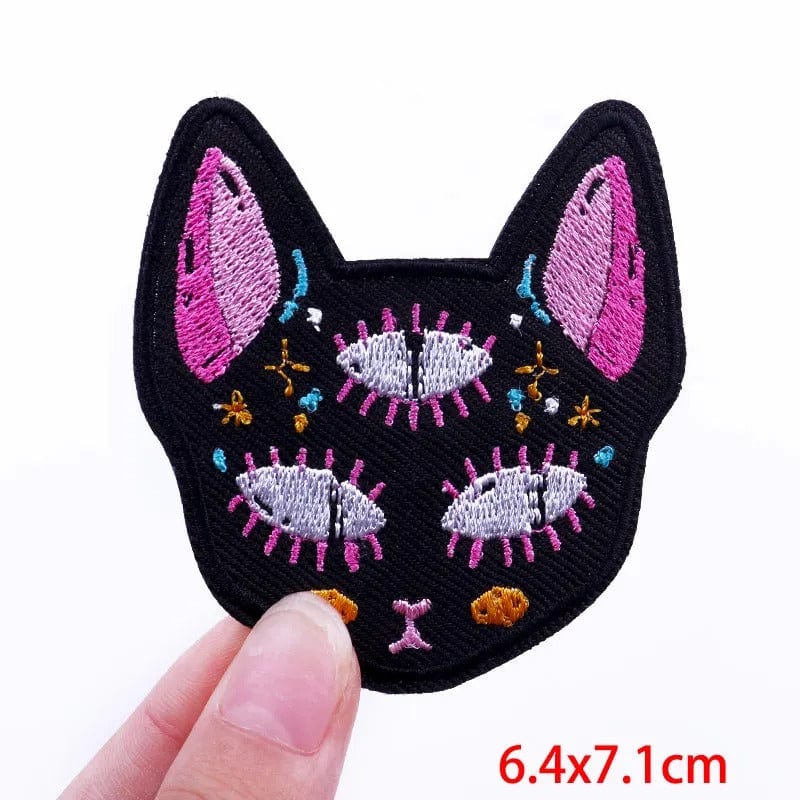 Black Cat Patch Iron Sew On Denim Dress Shorts Skirt T Shirt Embroidered Badge