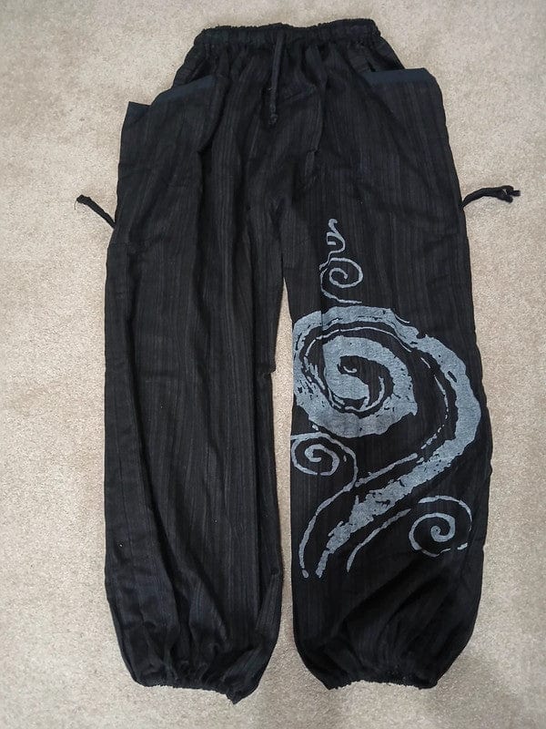 Black Harem Pants Genie Bohemian Baggy Gypsy Aladdin Hippie Trousers One Size