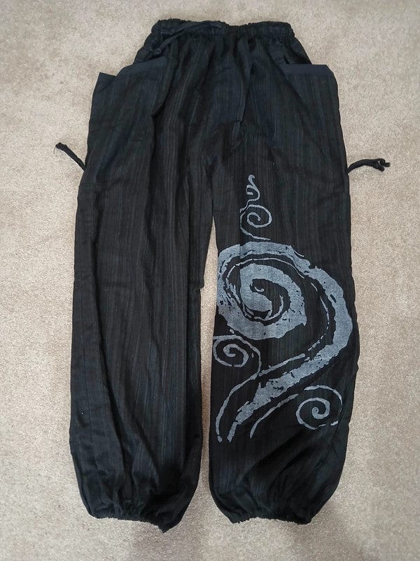 Black Harem Pants Genie Bohemian Baggy Gypsy Aladdin Hippie Trousers One Size