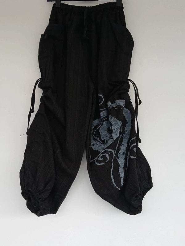 Black Harem Pants Genie Bohemian Baggy Gypsy Aladdin Hippie Trousers One Size