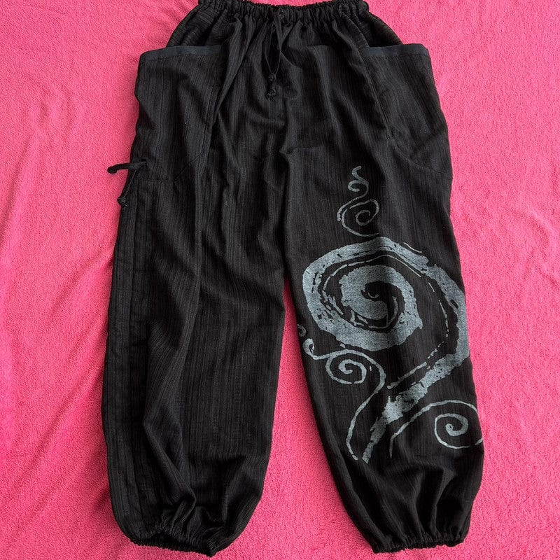 Black Harem Pants Genie Bohemian Baggy Gypsy Aladdin Hippie Trousers One Size