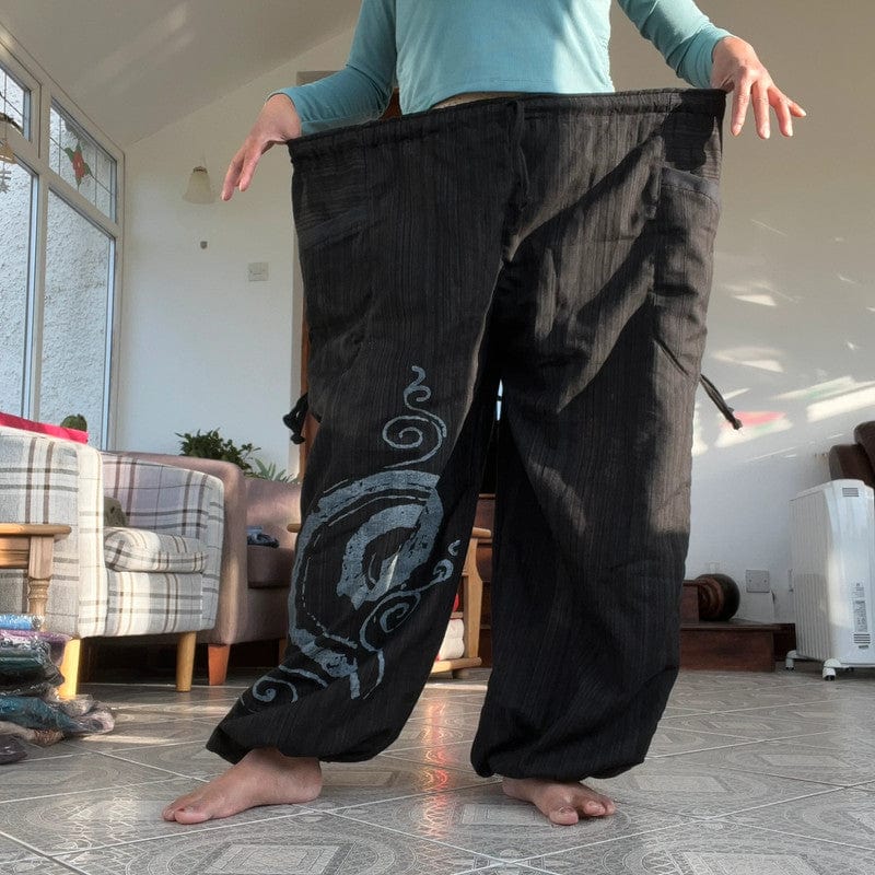 Black Harem Pants Genie Bohemian Baggy Gypsy Aladdin Hippie Trousers One Size