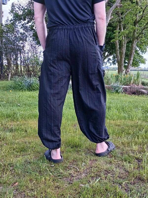Black Harem Pants Genie Bohemian Baggy Gypsy Aladdin Hippie Trousers One Size