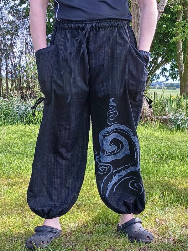 Black Harem Pants Genie Bohemian Baggy Gypsy Aladdin Hippie Trousers One Size