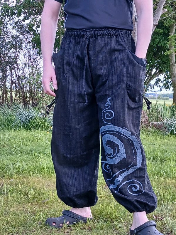 Black Harem Pants Genie Bohemian Baggy Gypsy Aladdin Hippie Trousers One Size