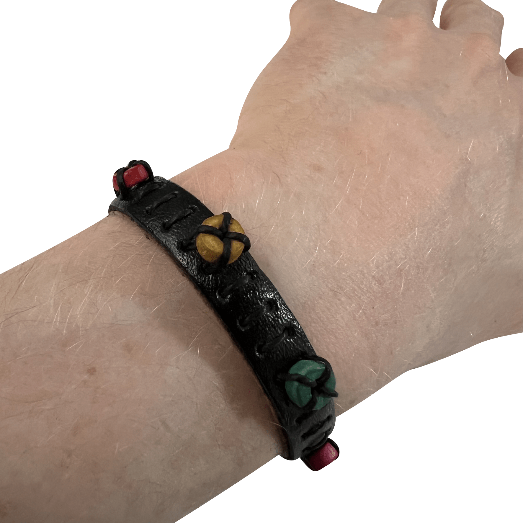 Black Leather Bracelet Wristband Bangle Mens Womens Gothic Punk Rock Jewellery