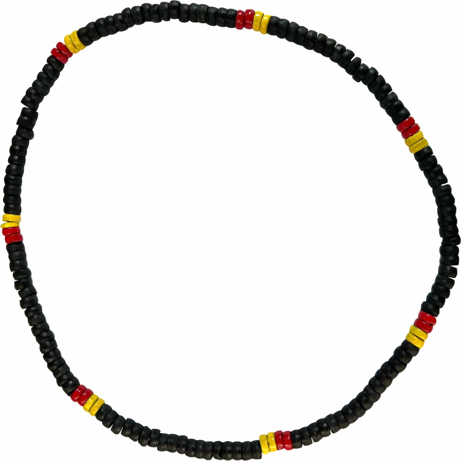 Black Red Yellow Wood Beaded Necklace Chain Mens Womens Boys Wooden Jewellery