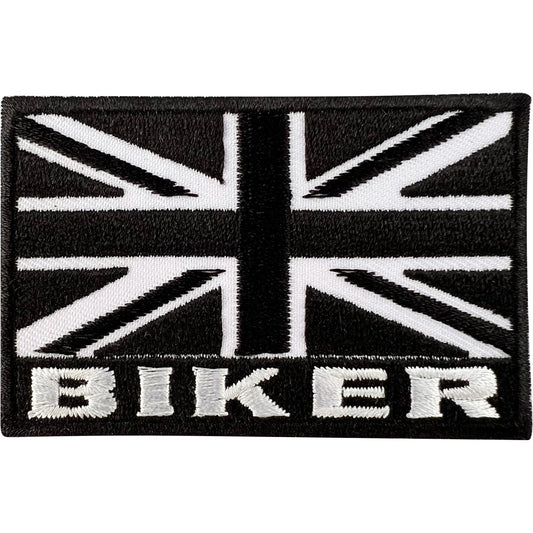 Black Union Jack UK Flag Biker Patch Iron Sew On Clothes Jeans Embroidered Badge