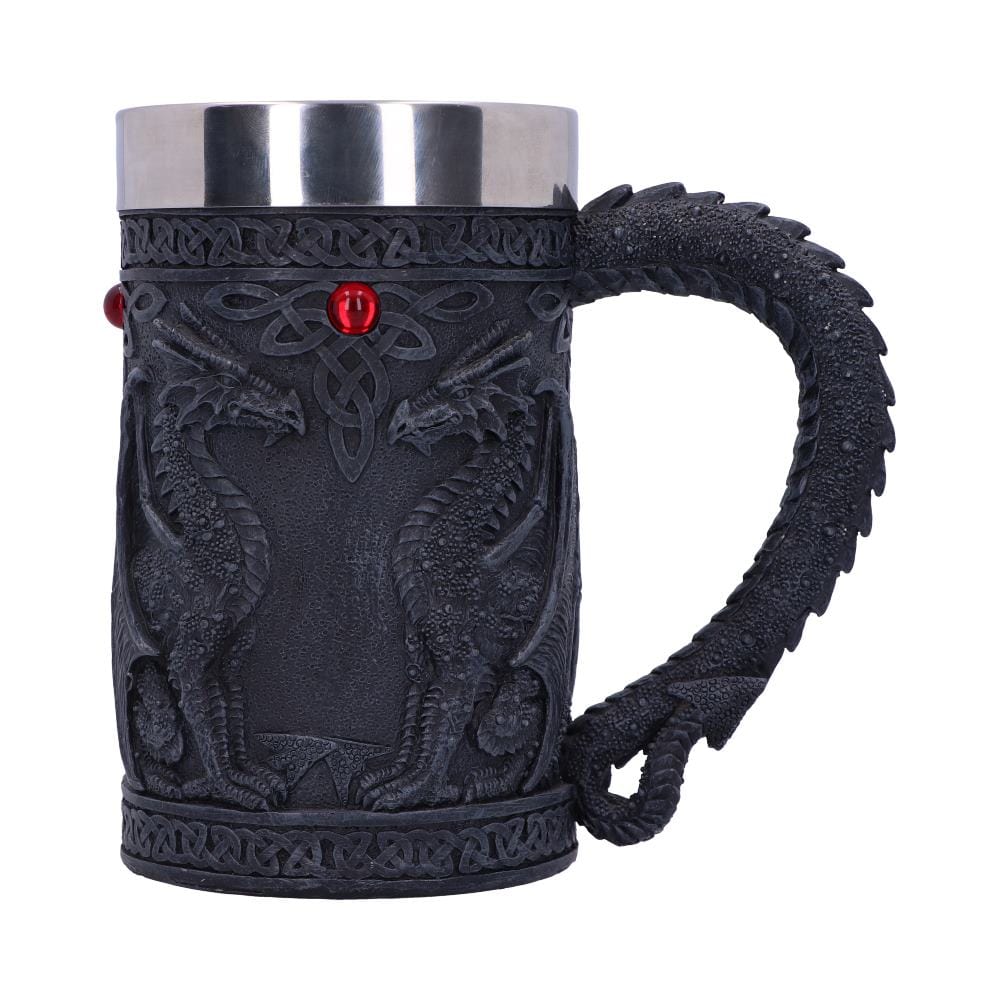 Black Wing Celtic Dragon Tankard Mug