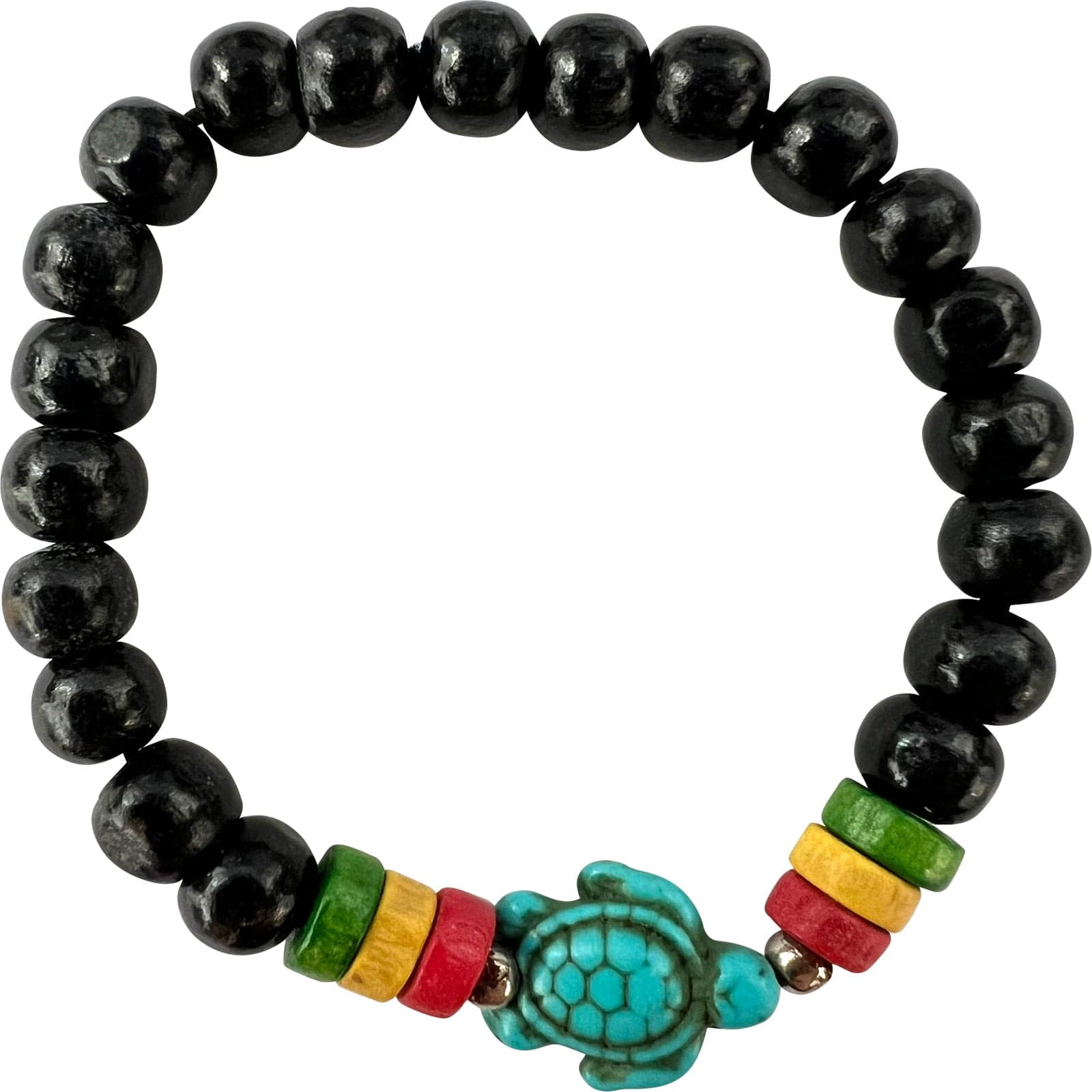 Black Wood Turtle Bead Bracelet Wristband Bangle Mens Womens Handmade Jewellery