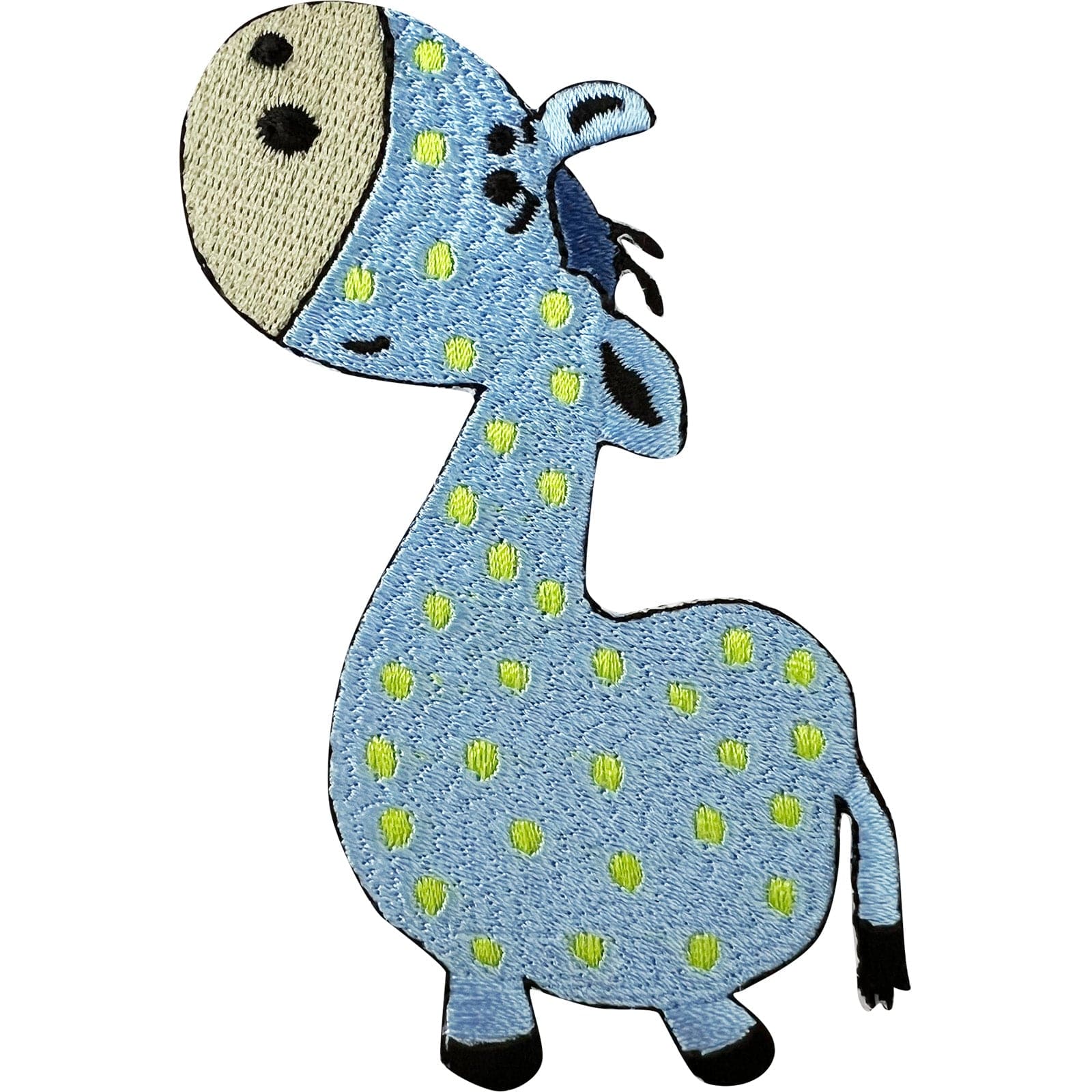 Blue Giraffe Patch Iron Sew On Clothes Embroidered Badge Animal Crafts Applique