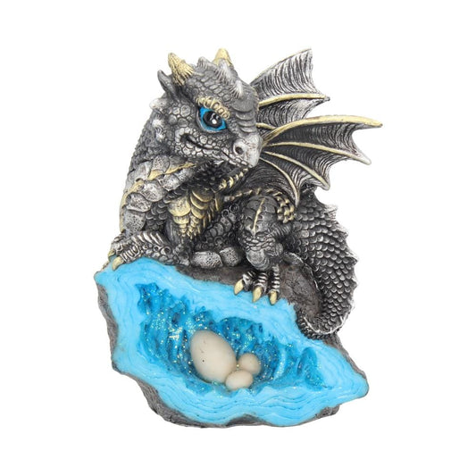 Blue Nest Guardian Dragon Figurine 13cm