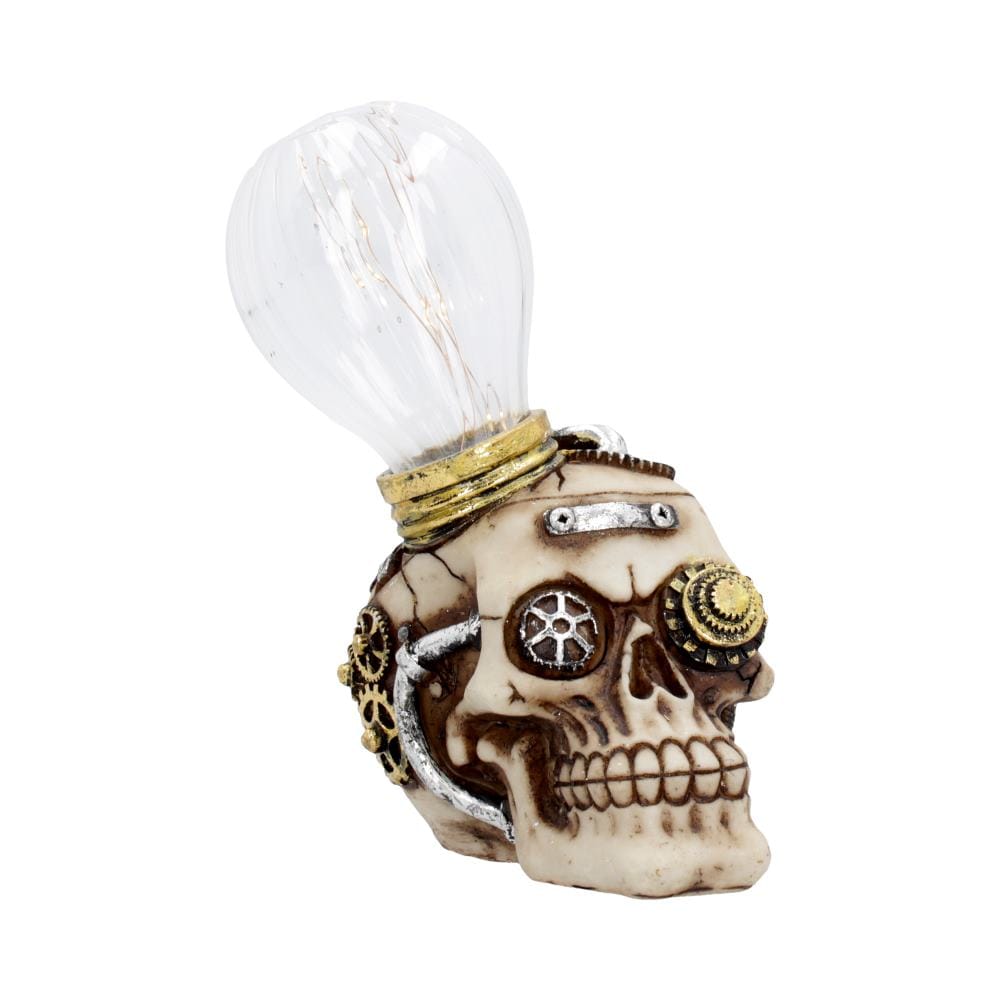 Bright Idea Light up Steampunk Skull Ornament 17cm