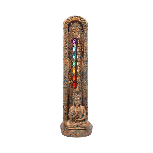 Bronzed Buddha Ascending Chakras Incense Burner 23.5cm