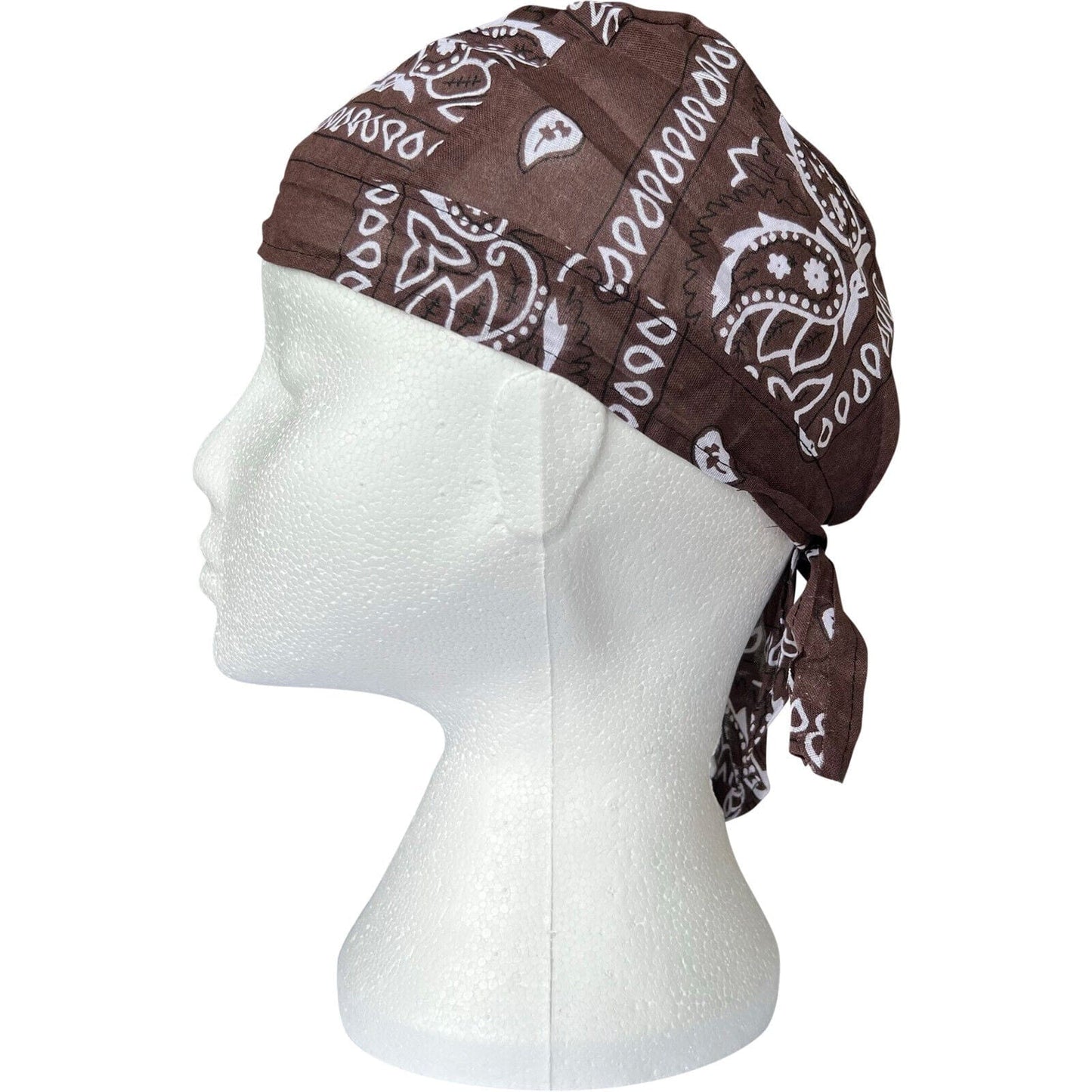 Brown Bandana Zandana Hairband Headband Headscarf Durag Hair Band Chef Hat Cap