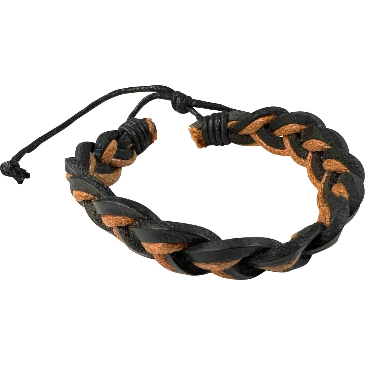 Brown Black Leather Braided Bracelet Wristband Bangle Mens Womens Boys Jewellery