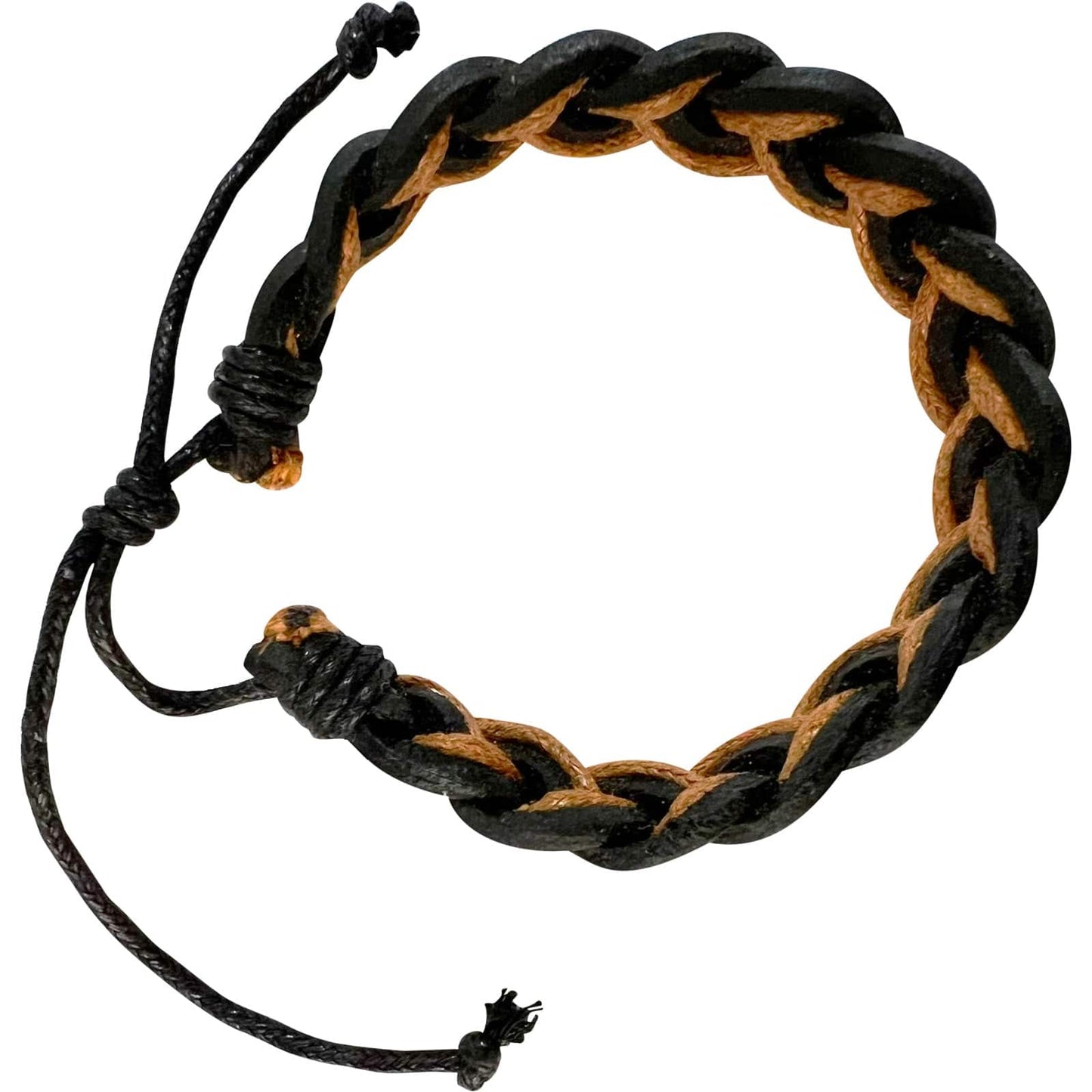 Brown Black Leather Braided Bracelet Wristband Bangle Mens Womens Boys Jewellery
