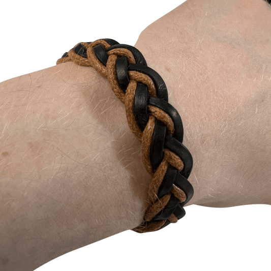 Brown Black Leather Braided Bracelet Wristband Bangle Mens Womens Boys Jewellery