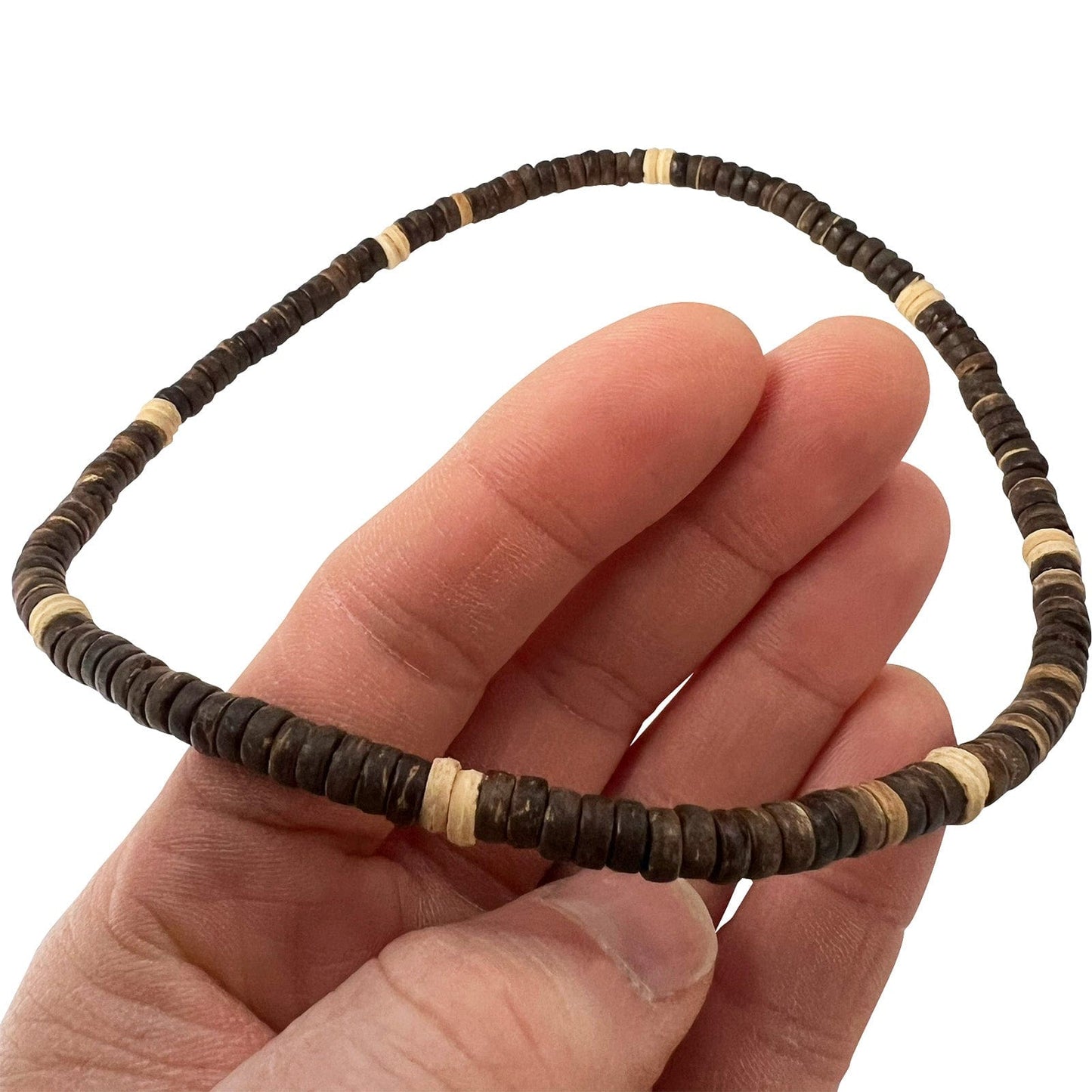 Brown Coconut Wood Beaded Necklace Chain Mens Womens Wooden Handmade Jewellery