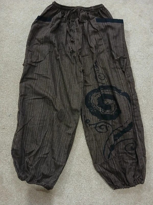 Brown Harem Pants Wide Leg Genie Baggy Aladdin Hippy Trousers Clothes One Size