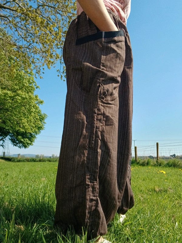 Brown Harem Pants Wide Leg Genie Baggy Aladdin Hippy Trousers Clothes One Size