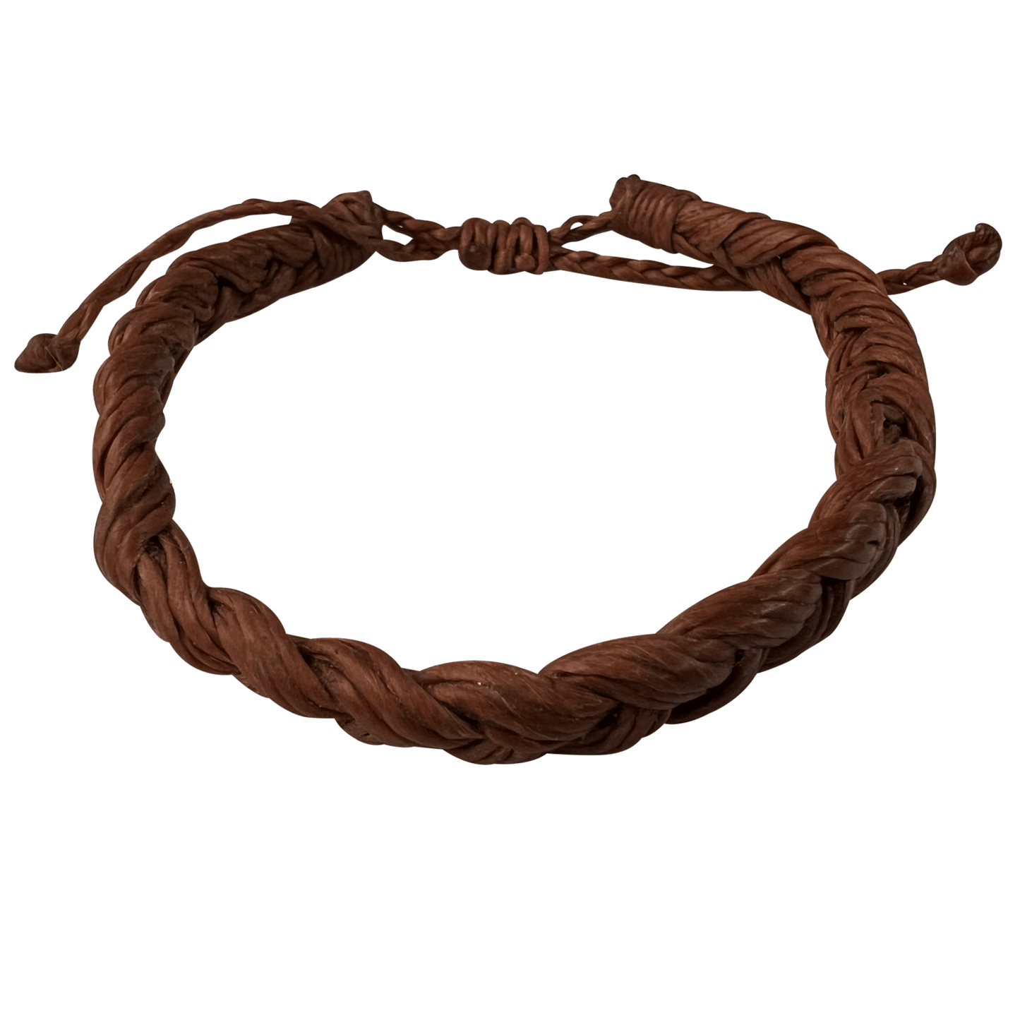 Brown Waxed Cotton Bracelet Wristband Bangle Mens Womens Boys Girls Jewellery