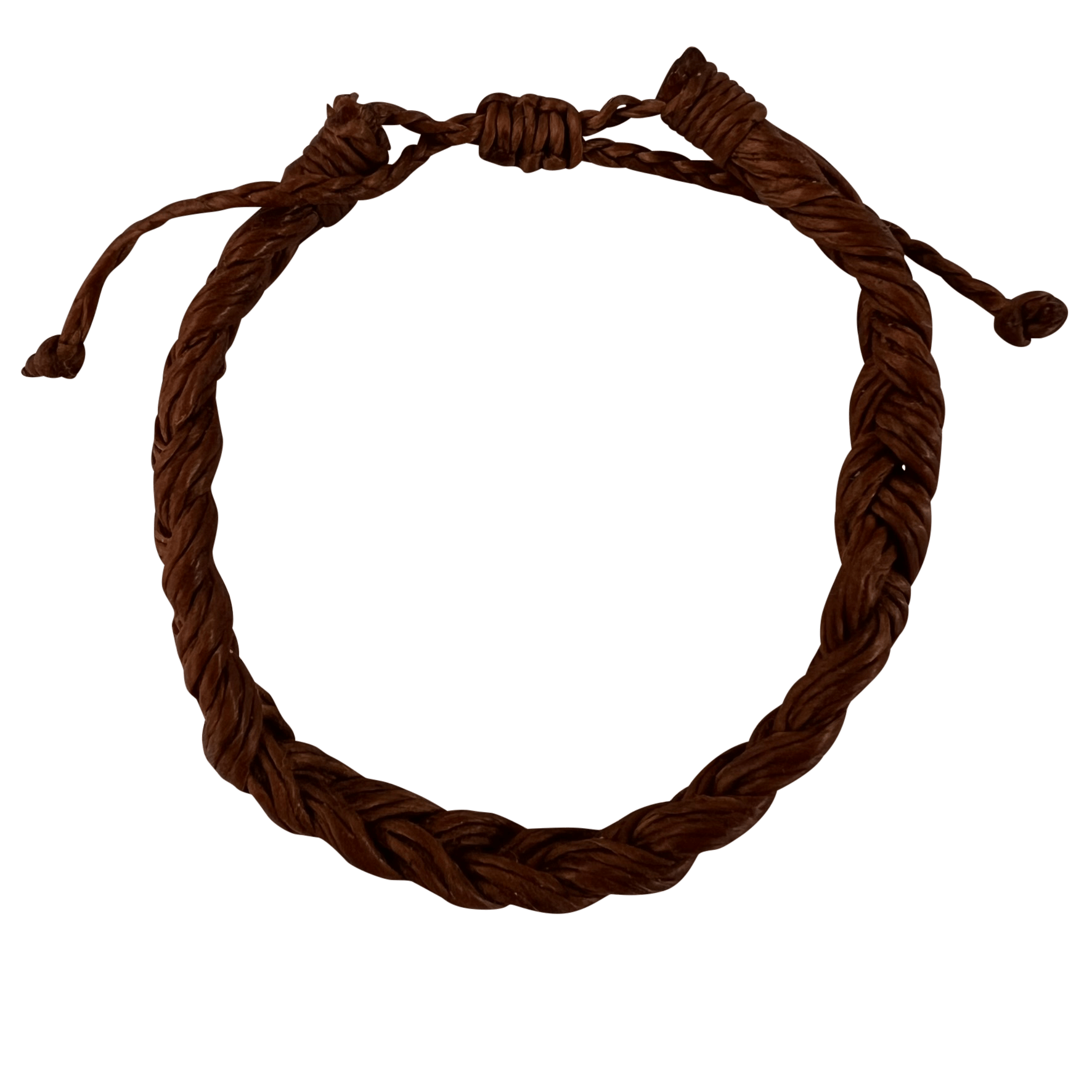 Brown Waxed Cotton Bracelet Wristband Bangle Mens Womens Boys Girls Jewellery