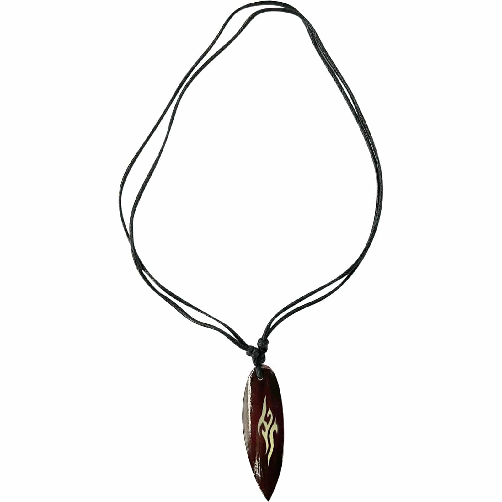 Brown Wooden Surfboard Pendant Necklace Cord Chain Mens Womens Wood Jewellery