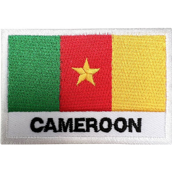 Cameroon Flag Patch Iron On Sew On Clothes Jacket Denim Africa Embroidered Badge