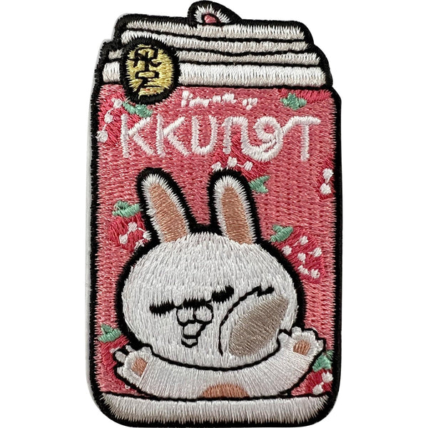 Cute Bunny Rabbit Soda Can Patch Iron Sew On Pop Drink Kawaii Embroidered Badge