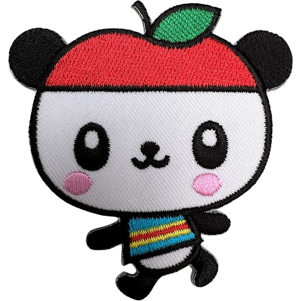 Cute Panda Apple Embroidered Patch Iron Sew On Clothes Cap Bag Embroidery Badge